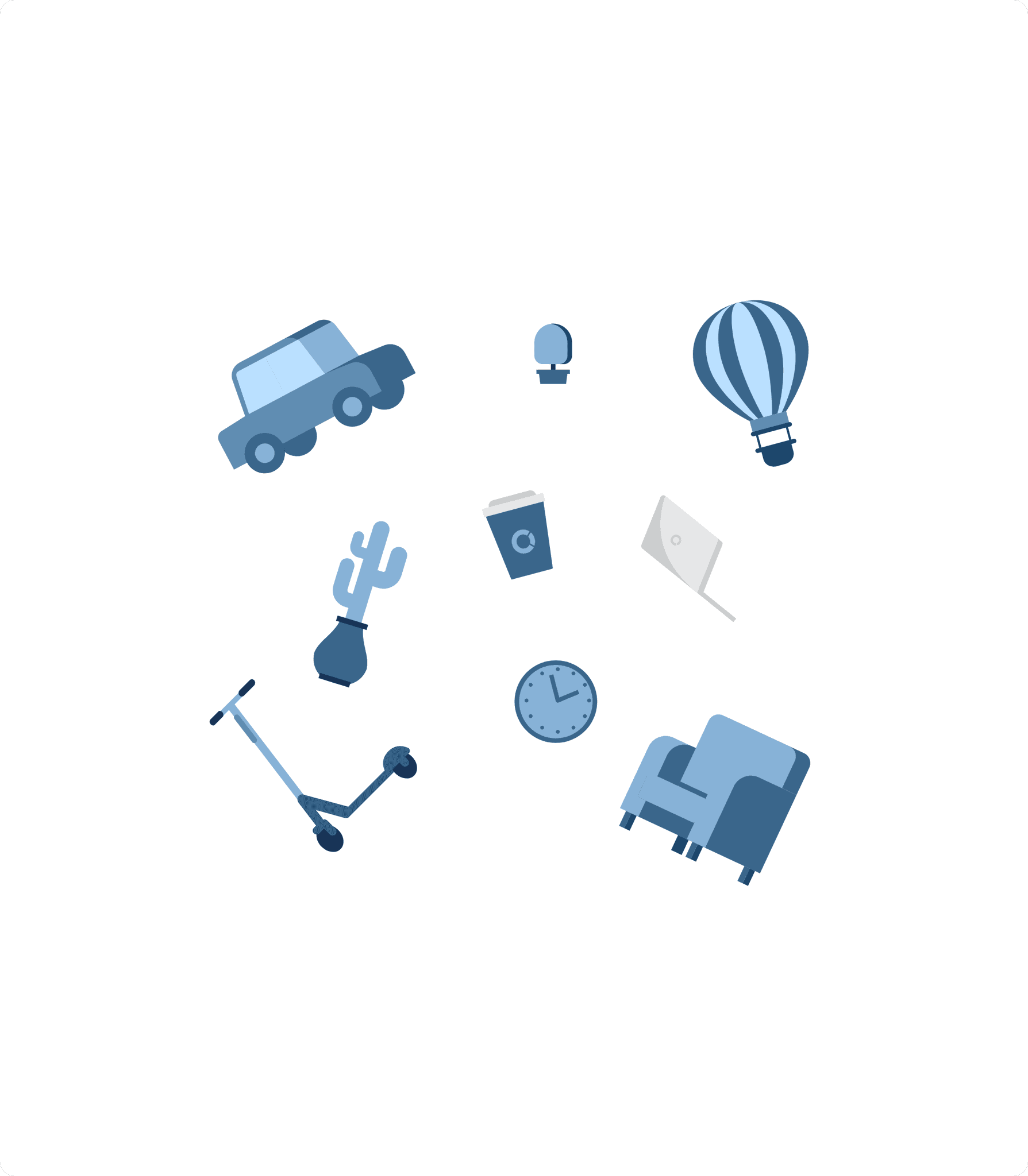 WeCheck three-dimensional brand illustrations
