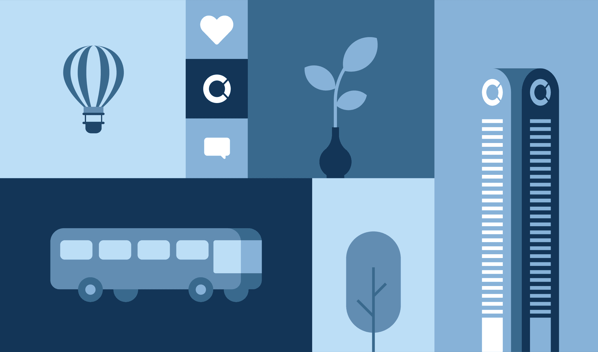 Blue WeCheck illustration and brand system